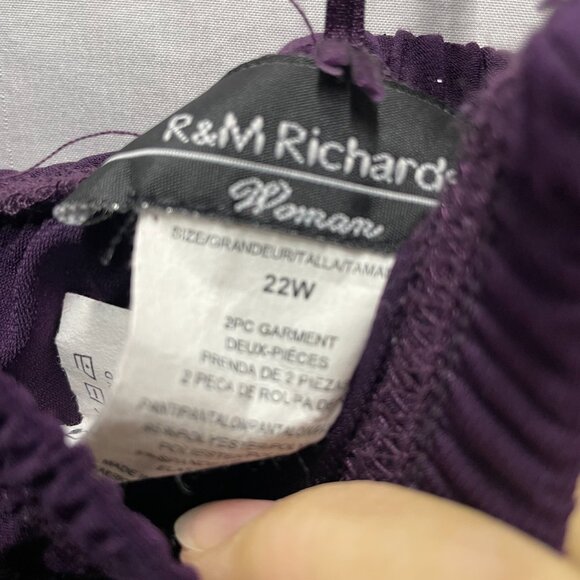 R & M Richards pants suit plum size 22 - Picture 3 of 9